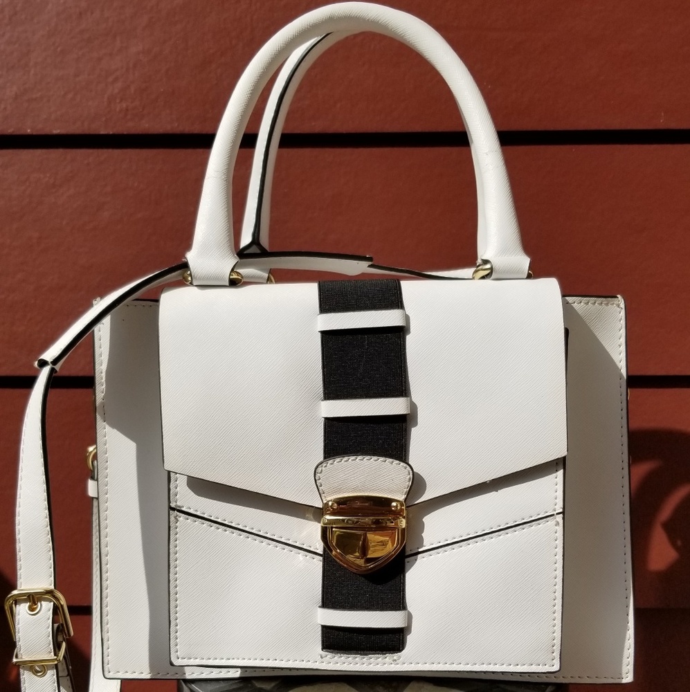 White Italian Leather Satchel